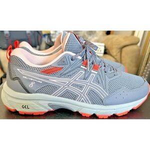 Asics Gel Venture 8 Trail Running Shoes Women's Sz 7.5 Gray/Peach Hiking Walking
